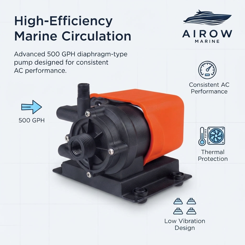 Airow Marine AC Circulation Pump - 500 GPH Dual Voltage (115V/230V)