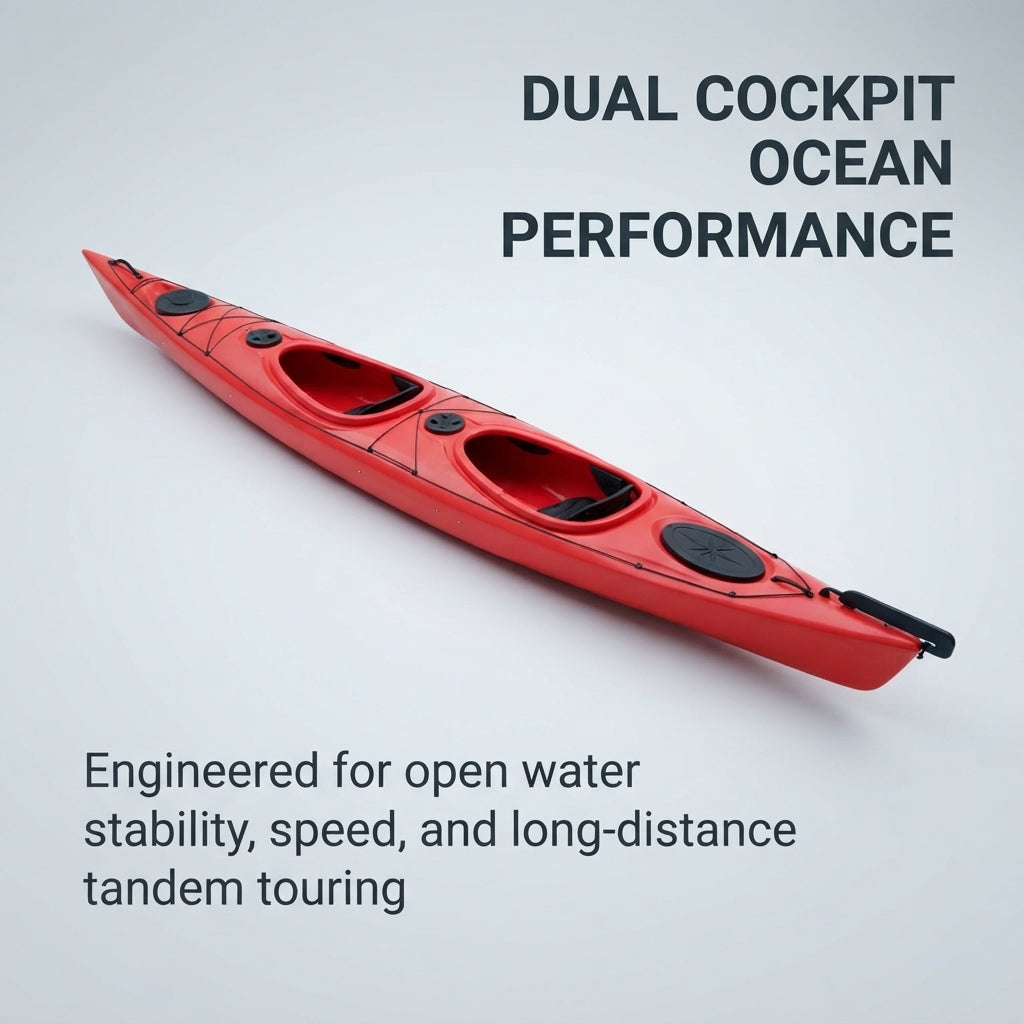 AirowMarine Ocean-Class Rigid Tandem Kayak – Rotomolded PE (520cm) – marine application view