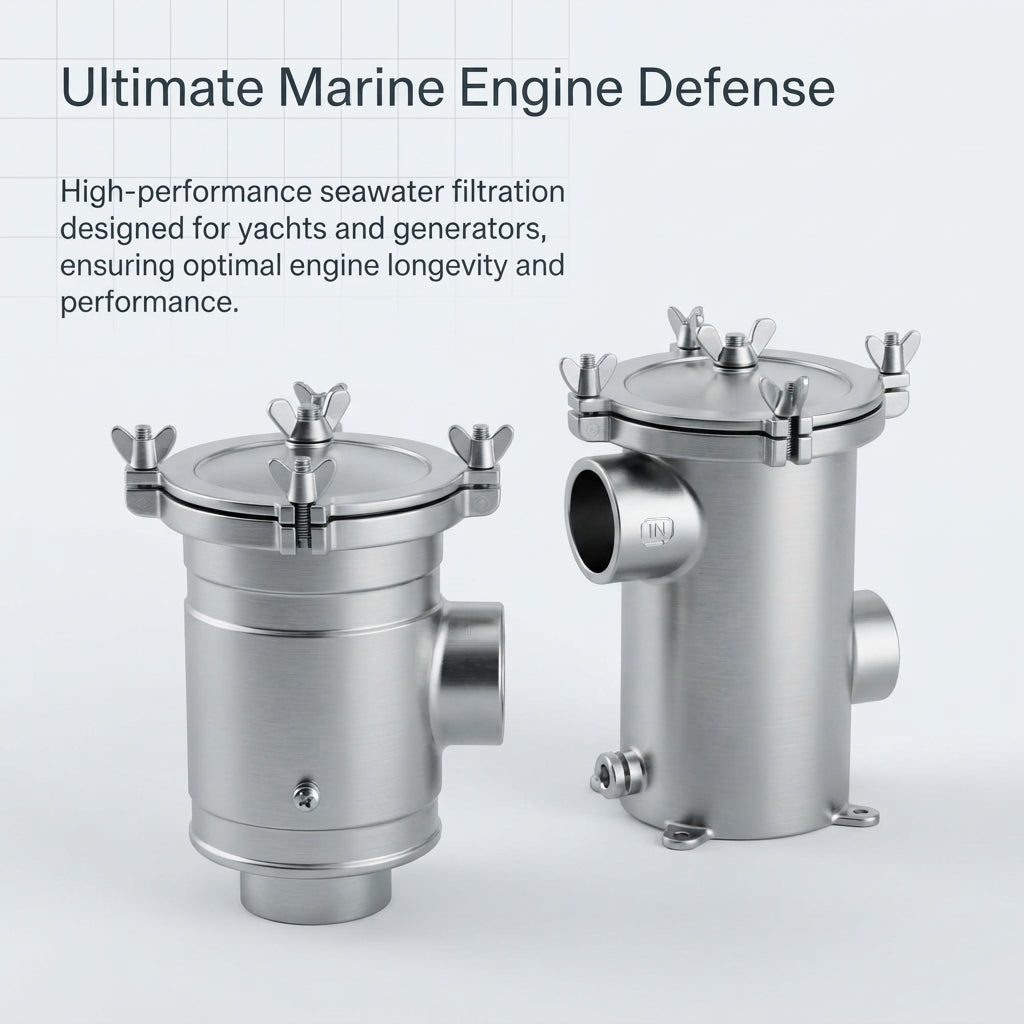 316 SS Marine Seawater Filter - Engine & Generator (Heavy-Duty)
