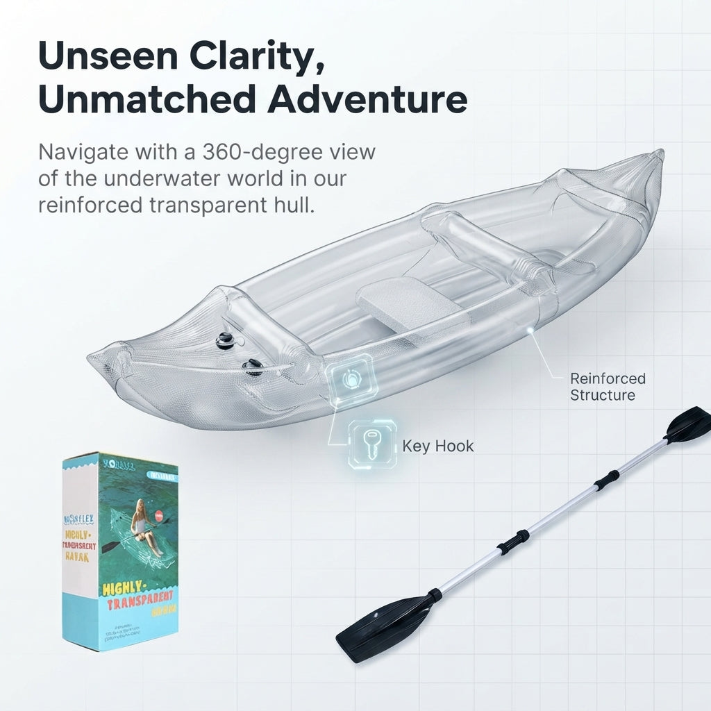 AirowMarine Transparent Inflatable Kayak – Ultra-Light, Reinforced Hull (318cm) – marine application view
