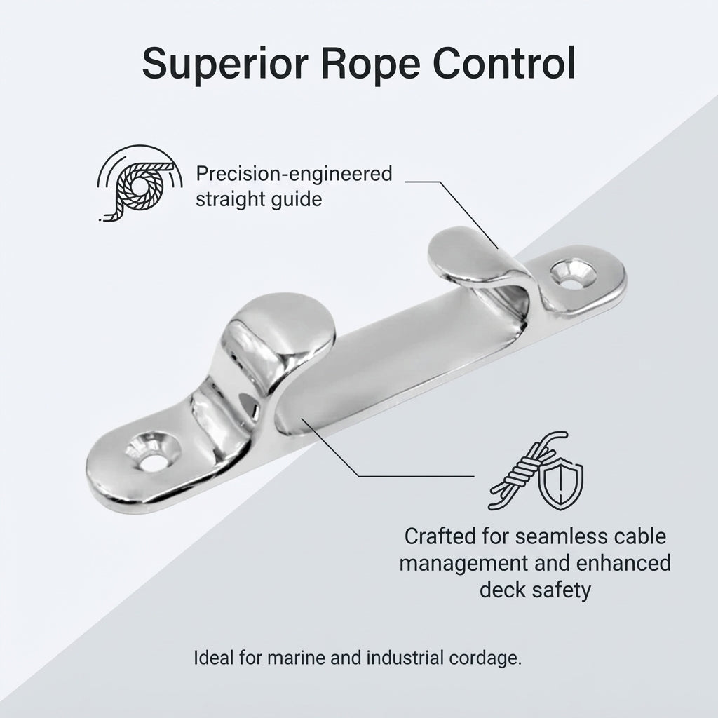 Marine Straight Cable Guide - 316 Stainless Steel, Mirror Polish (4-inch)