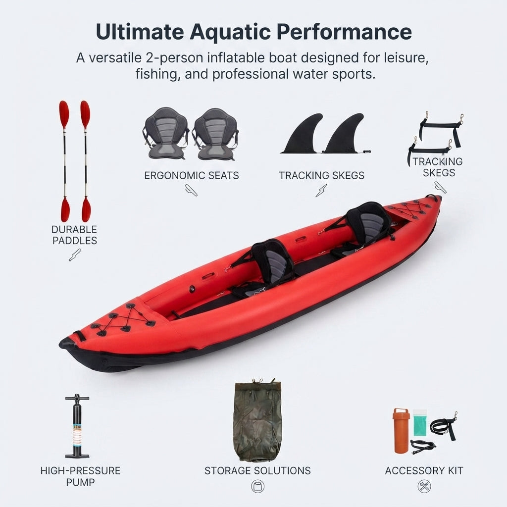Airow Marine 2-Person Inflatable Drop-Stitch Kayak - High-Pressure (420cm)