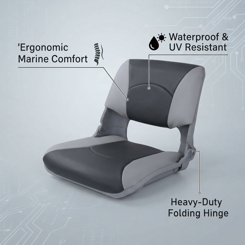 Folding Marine Boat Seat – Padded Vinyl