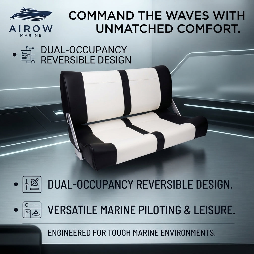 Airow Marine Double Reversible Pilot Seat - UV-Resistant Vinyl (92cm)