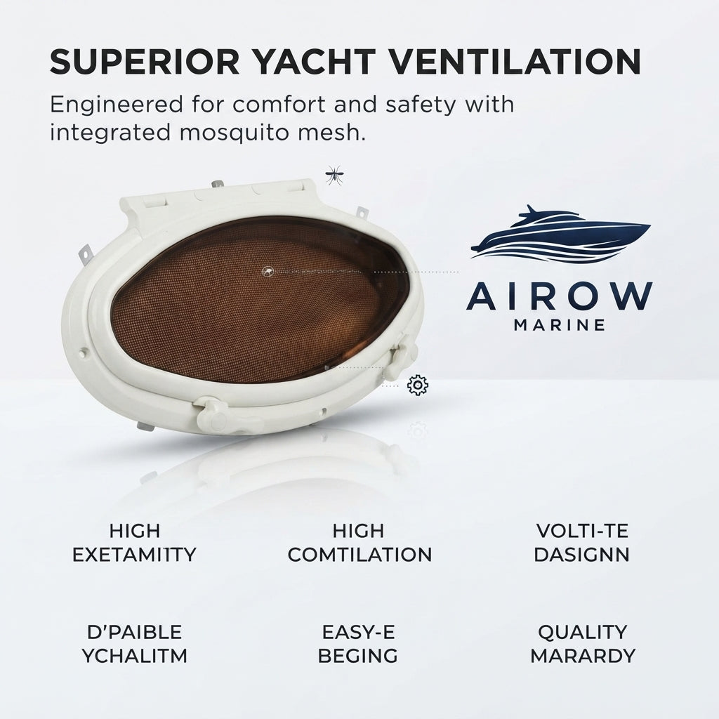 AirowMarine Pro-X Oval Porthole - Emergency Escape & Mosquito Net (470x208mm)