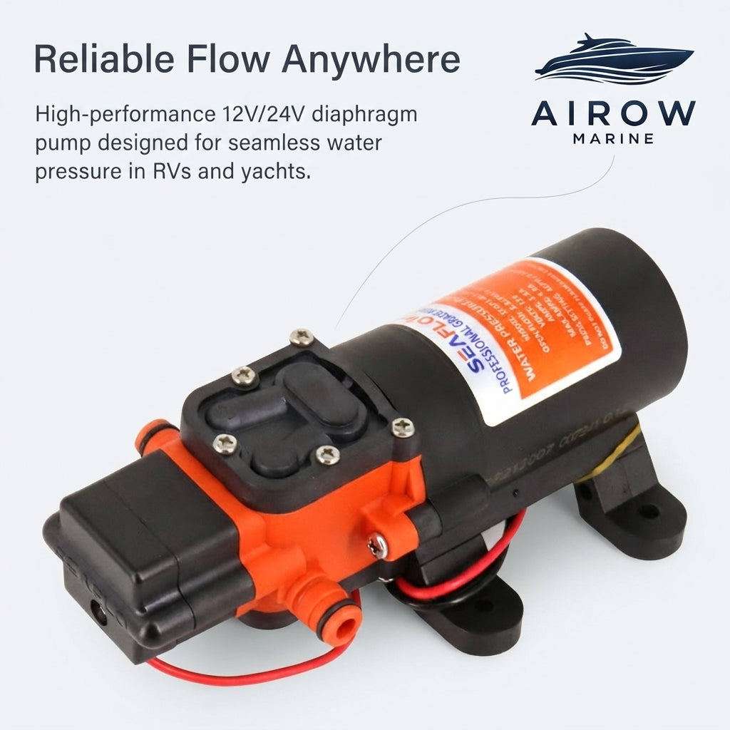 12V/24V DC Marine & RV Water Pump - Self-Priming Automatic Pressure System