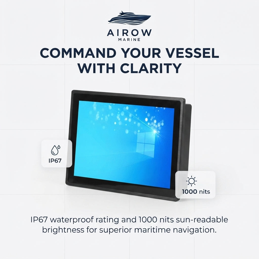 Airow Marine 21.5-Inch Waterproof Touchscreen Display - 1000 Nits IP67 (FHD)
