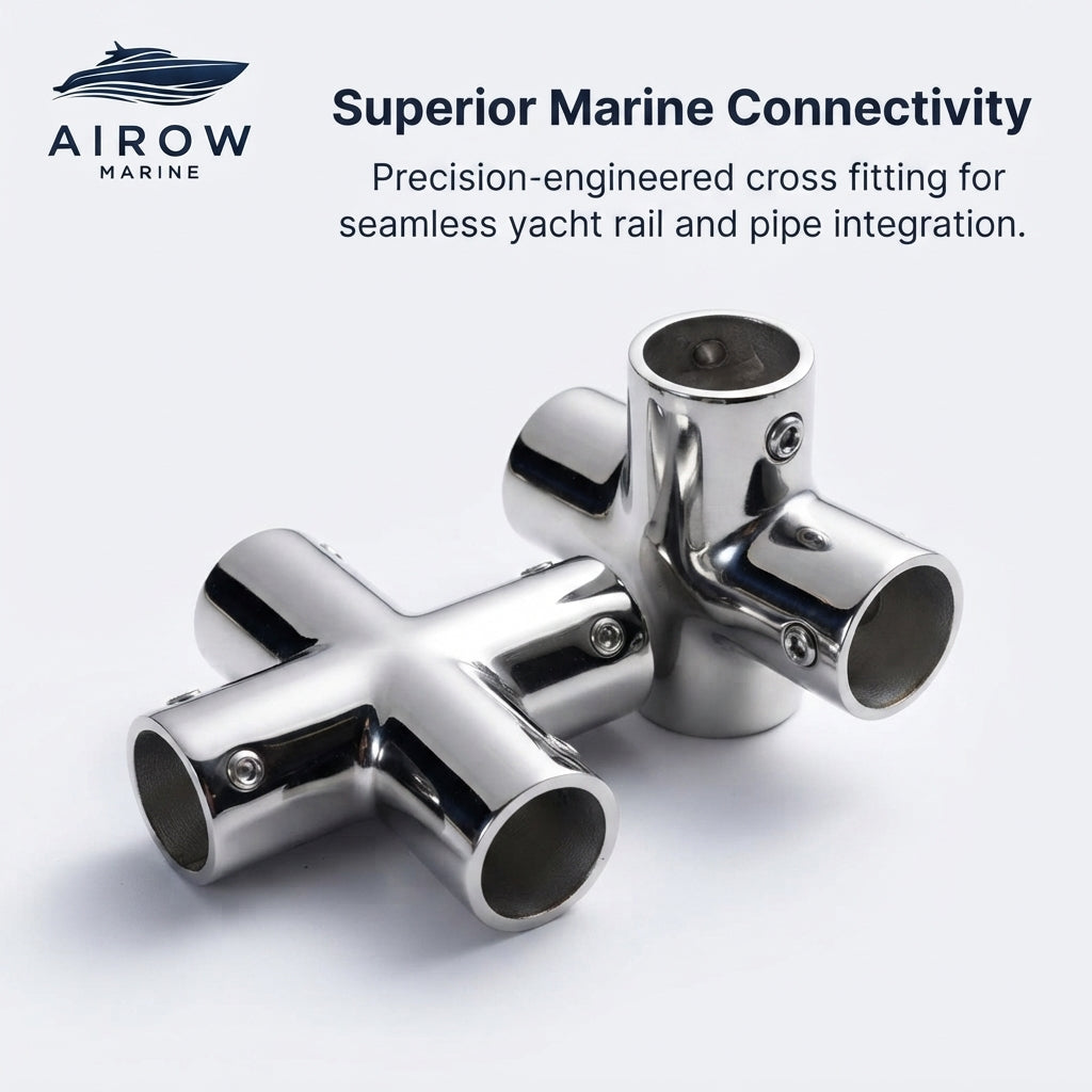 316 Stainless Steel Marine Cross Pipe Fitting – Mirror Polish, High-Load Capacity – marine application view