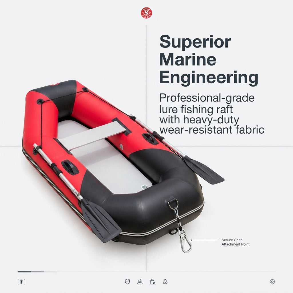AirowMarine Heavy-Duty Inflatable Fishing Raft – Drop-Stitch Floor (200x130CM) – marine application view