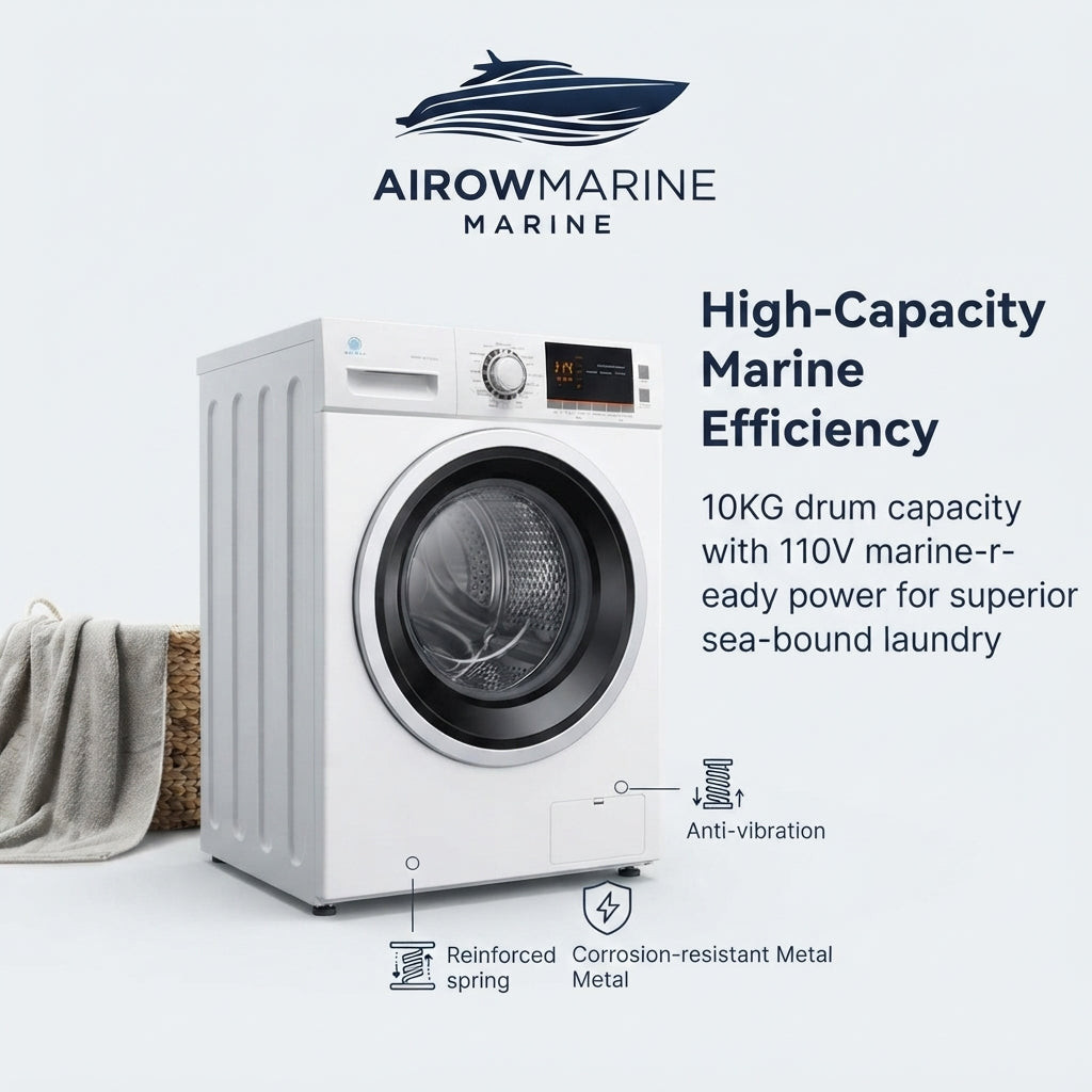 110V Front-Load Marine Washing Machine – 10KG Drum Capacity – marine application view