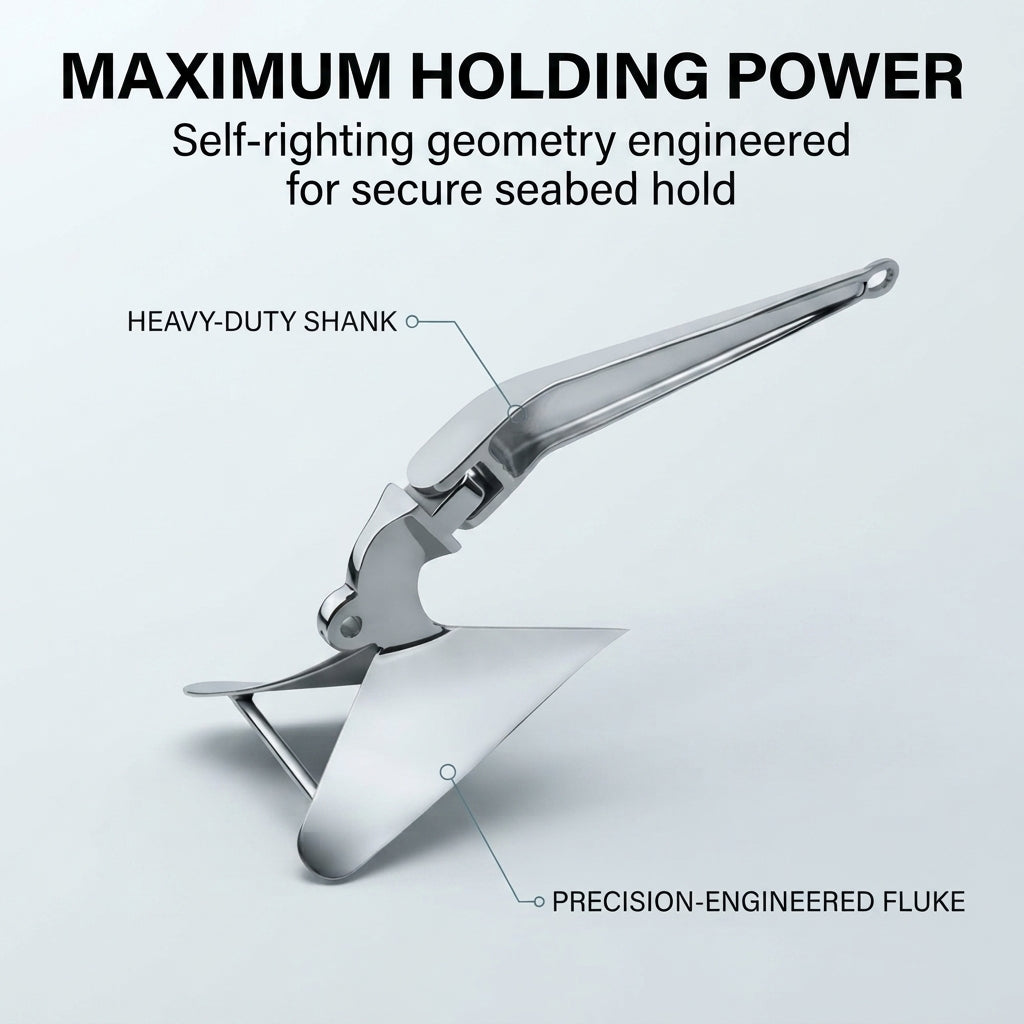 316 Stainless Steel Plow Anchor – High-Grip Marine Anchoring System