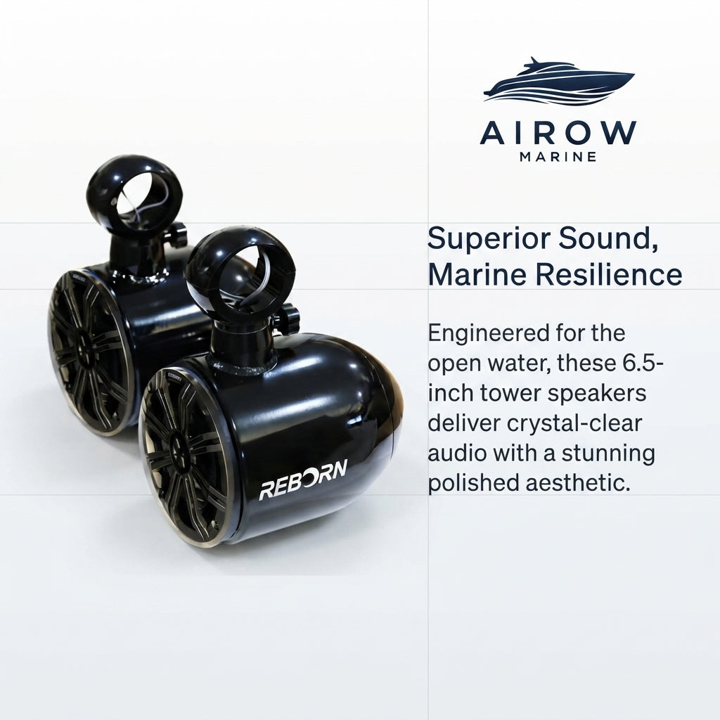 Airow Marine Reborn 6.5" Waterproof Wakeboard Tower Speakers (Pair)