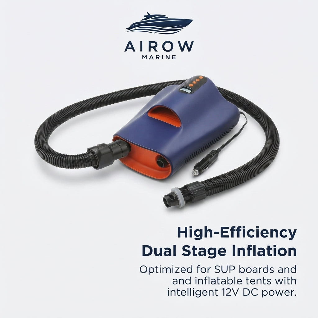 Airow Marine 12V DC Electric High-Pressure Air Pump - Dual Stage, 20PSI Max