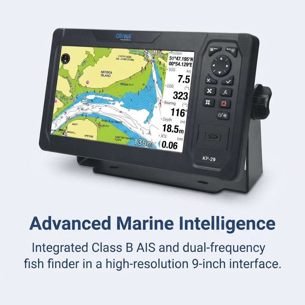 ONWA KP-29 Series 9-inch Marine GPS Chart Plotter with AIS & Fish Finder
