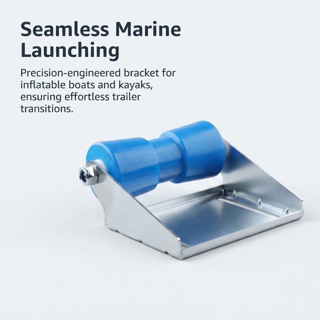 8-Inch Heavy-Duty Trailer Roller Bracket - Marine-Grade Steel & High-Impact Poly Roller