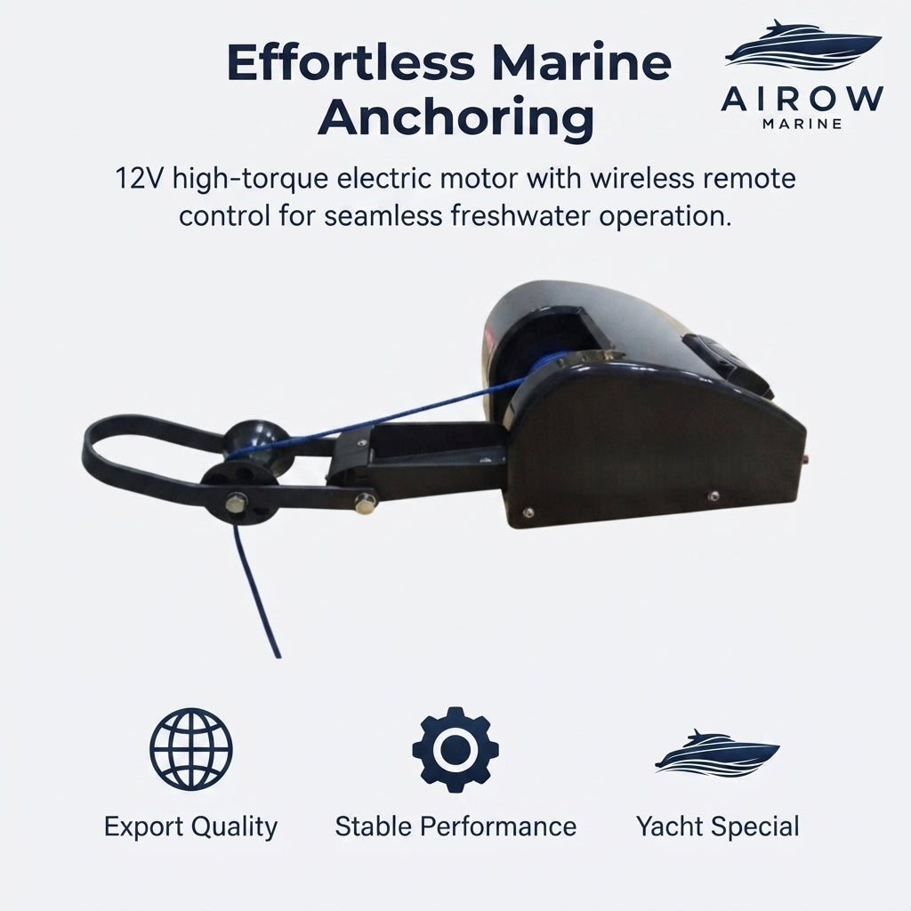 12V Wireless Electric Anchor Winch – Freshwater 16kg Capacity (AC35 Model) – marine application view