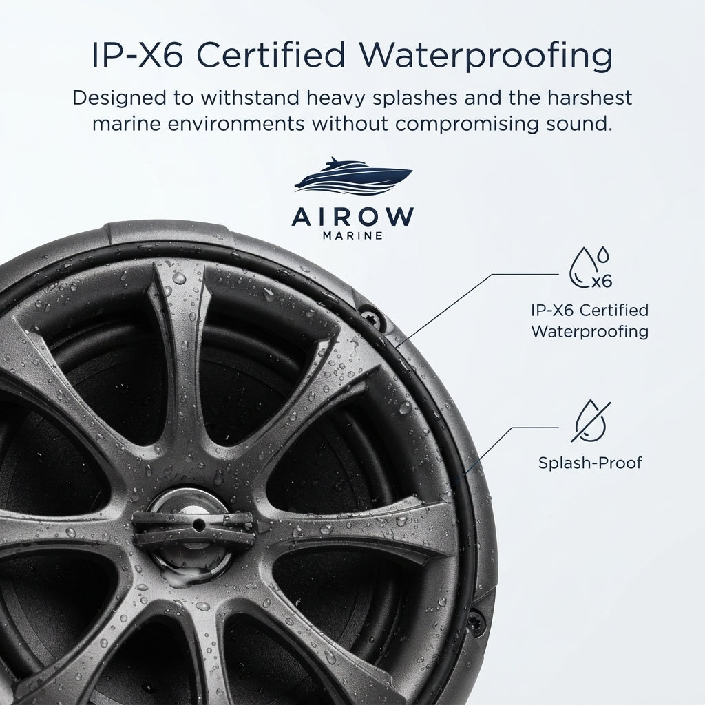 Airow Marine Wakeboard Tower Speakers - 100W IP-X6 Waterproof (6.5")