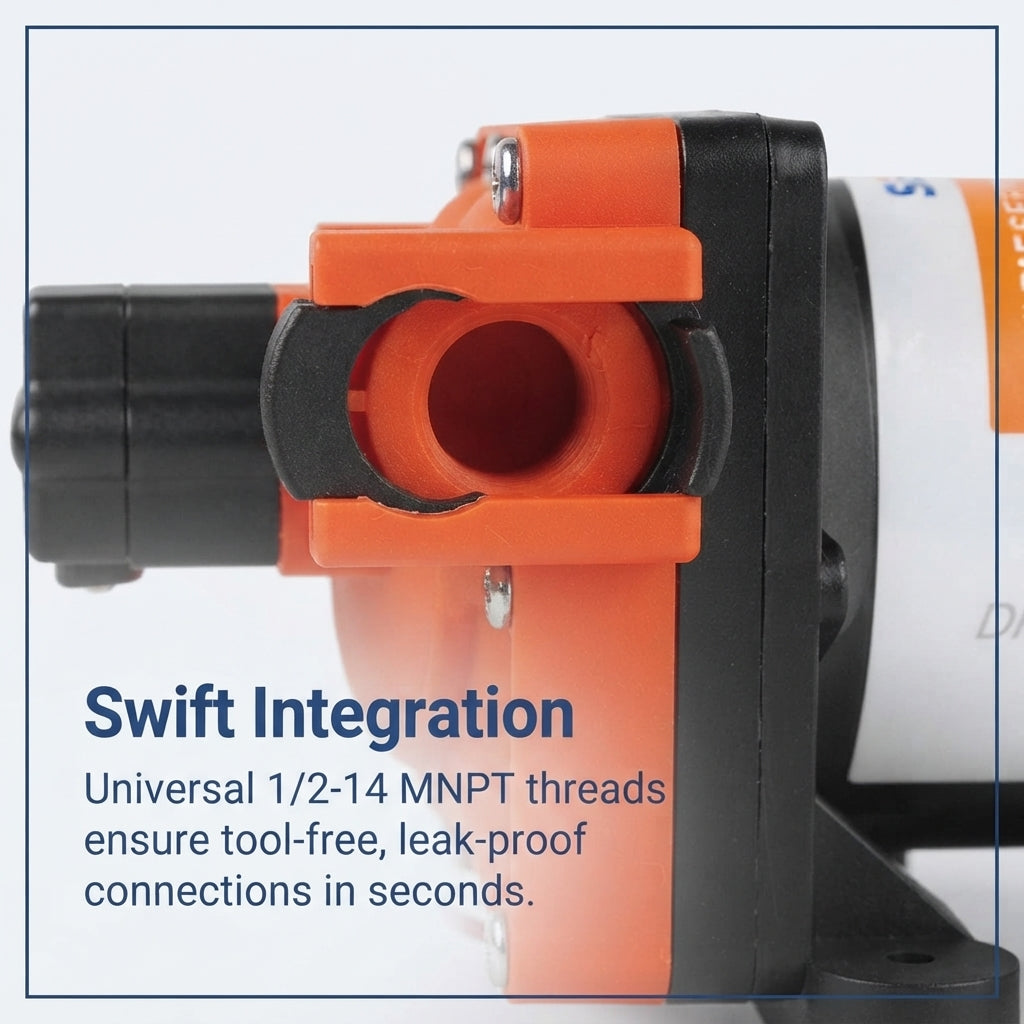 Marine Fresh Water Booster Pump – 3.0 GPM, 55 PSI, Quick-Connect – marine application view