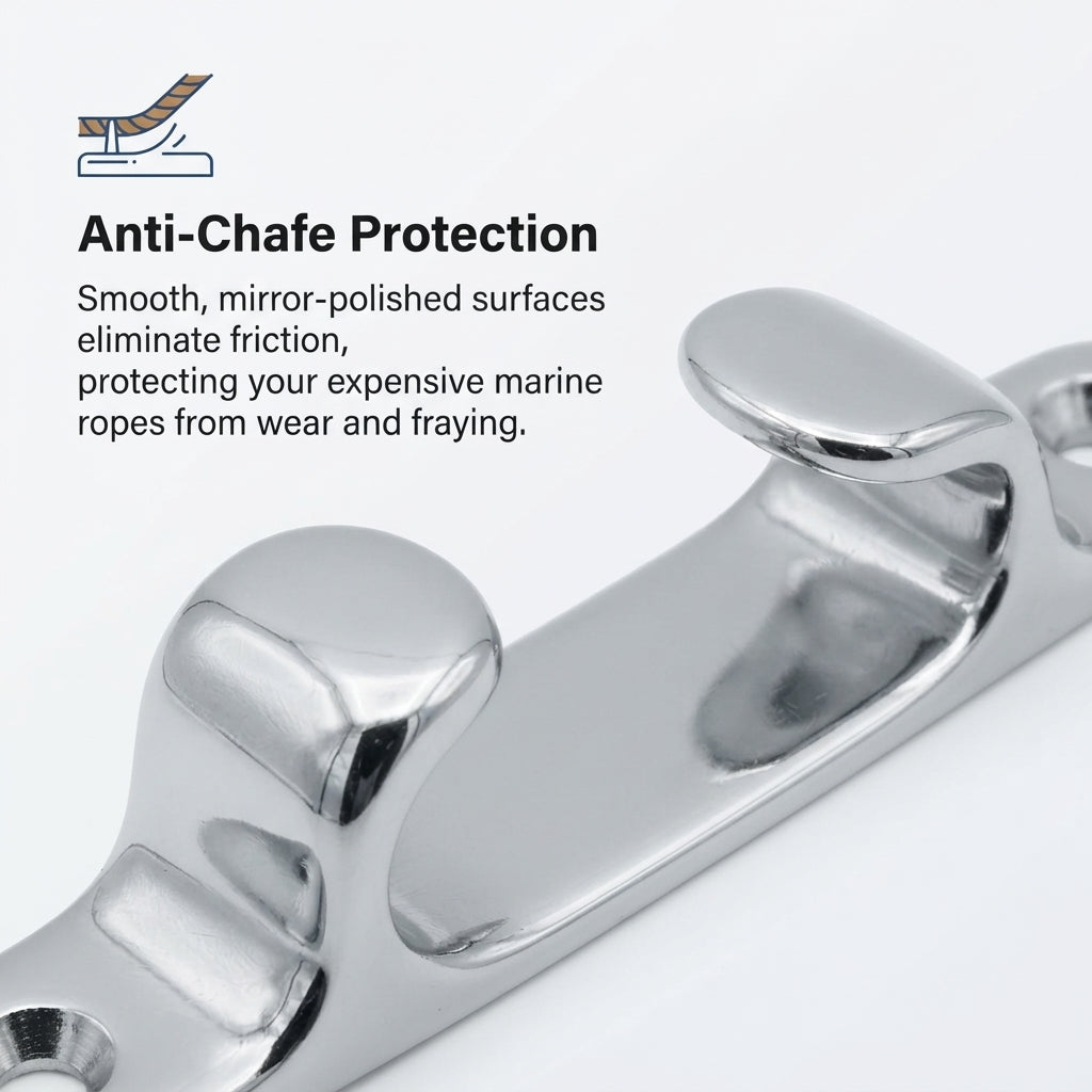Marine Straight Cable Guide - 316 Stainless Steel, Mirror Polish (4-inch)