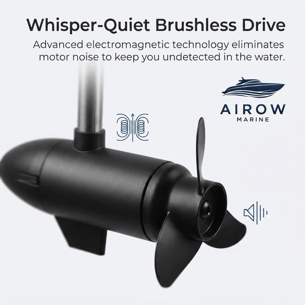 AirowMarine 24V Electric Trolling Motor – Silent Outboard (AM-24V Pro) – marine application view