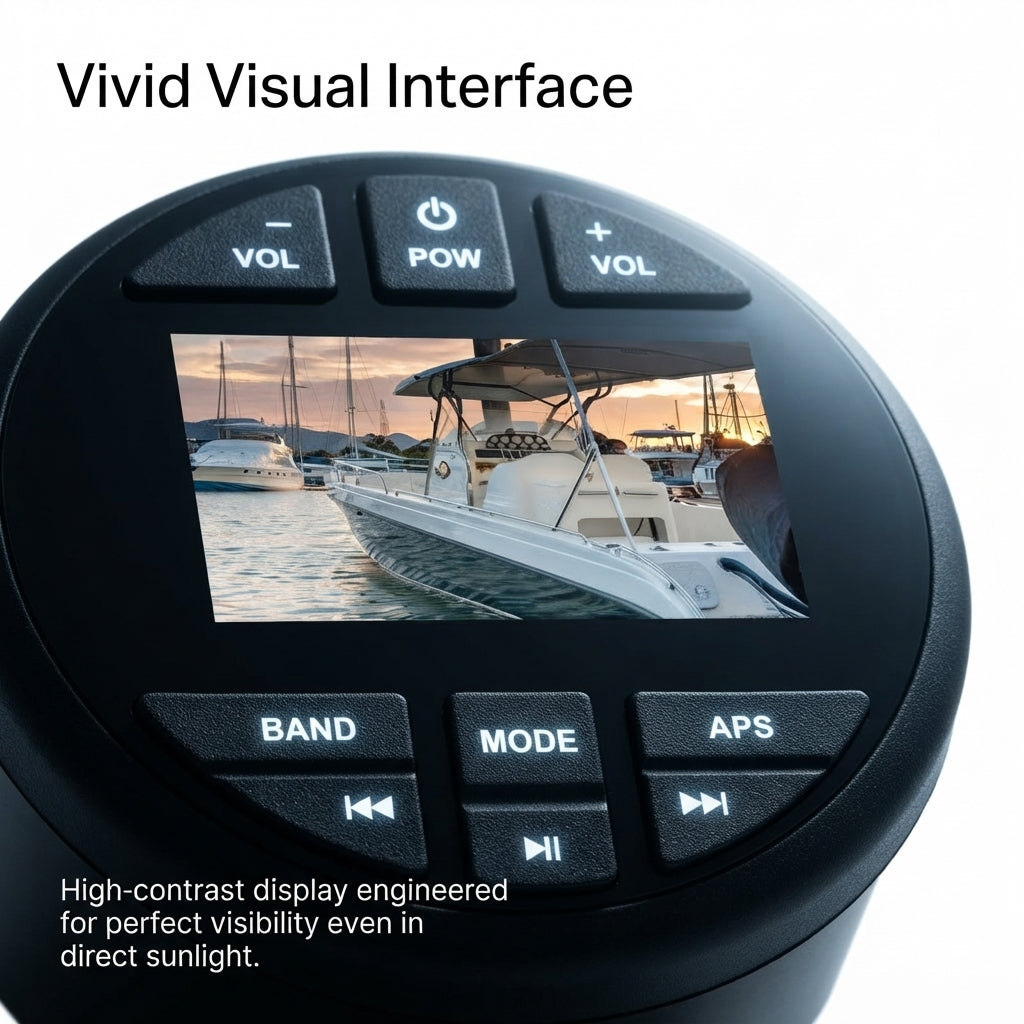 Marine Bluetooth USB Stereo Player - Saltwater Resistant with LCD Display