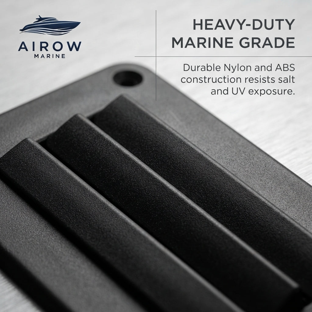 Airow Marine Yacht Louvered Air Outlet Cover - Marine-Grade Nylon & ABS Vent (140x78.4mm)