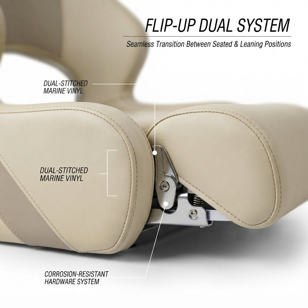Marine Pilot Chair with Folding Leg Rests