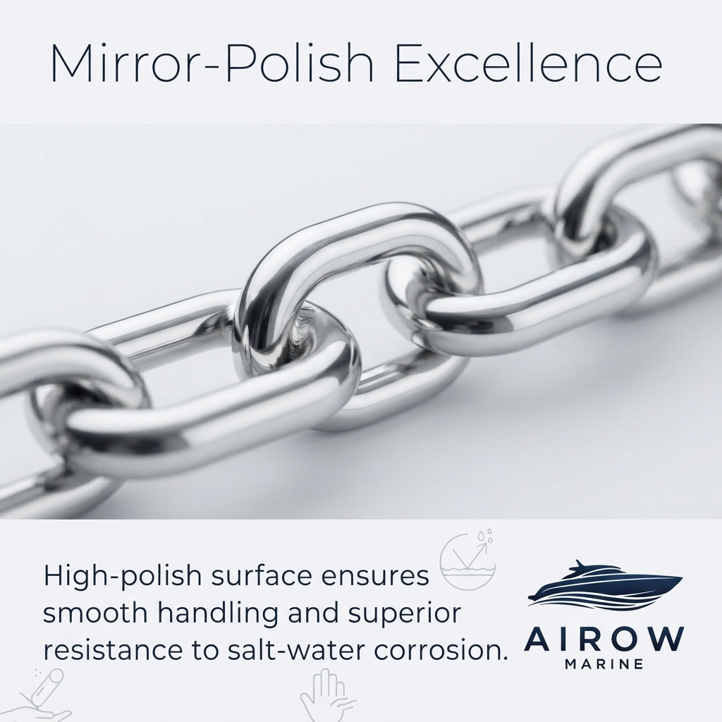 AirowMarine Stainless Steel Anchor Chain - Calibrated Short-Link (6MM/8MM)
