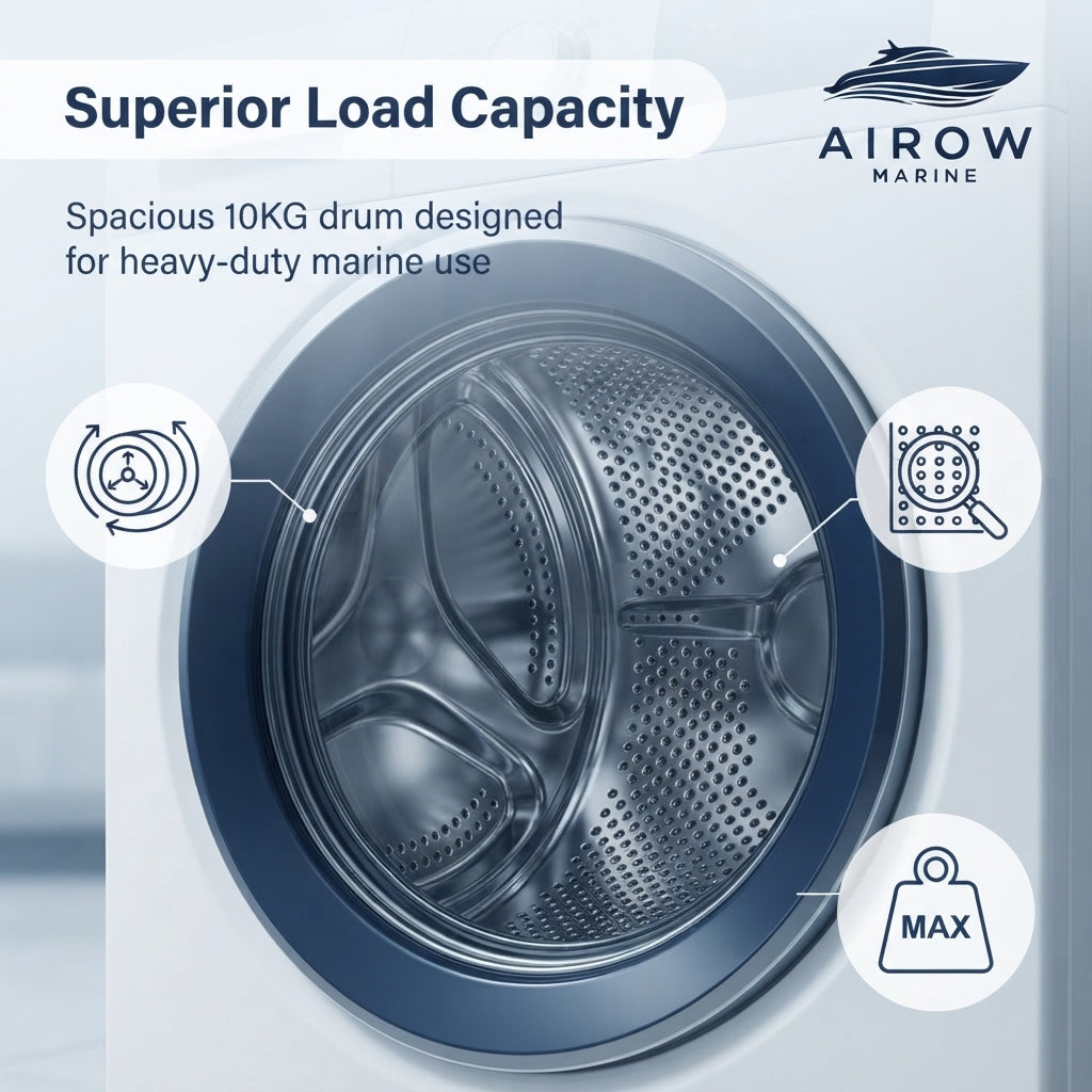 110V Front-Load Marine Washing Machine – 10KG Drum Capacity – marine application view