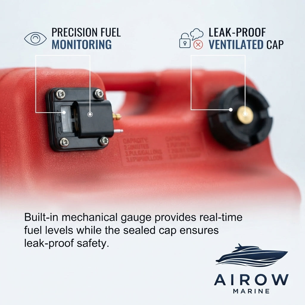 24L Marine Fuel Tank with 9.8ft Hose - Durable HDPE Outboard Boat Solution