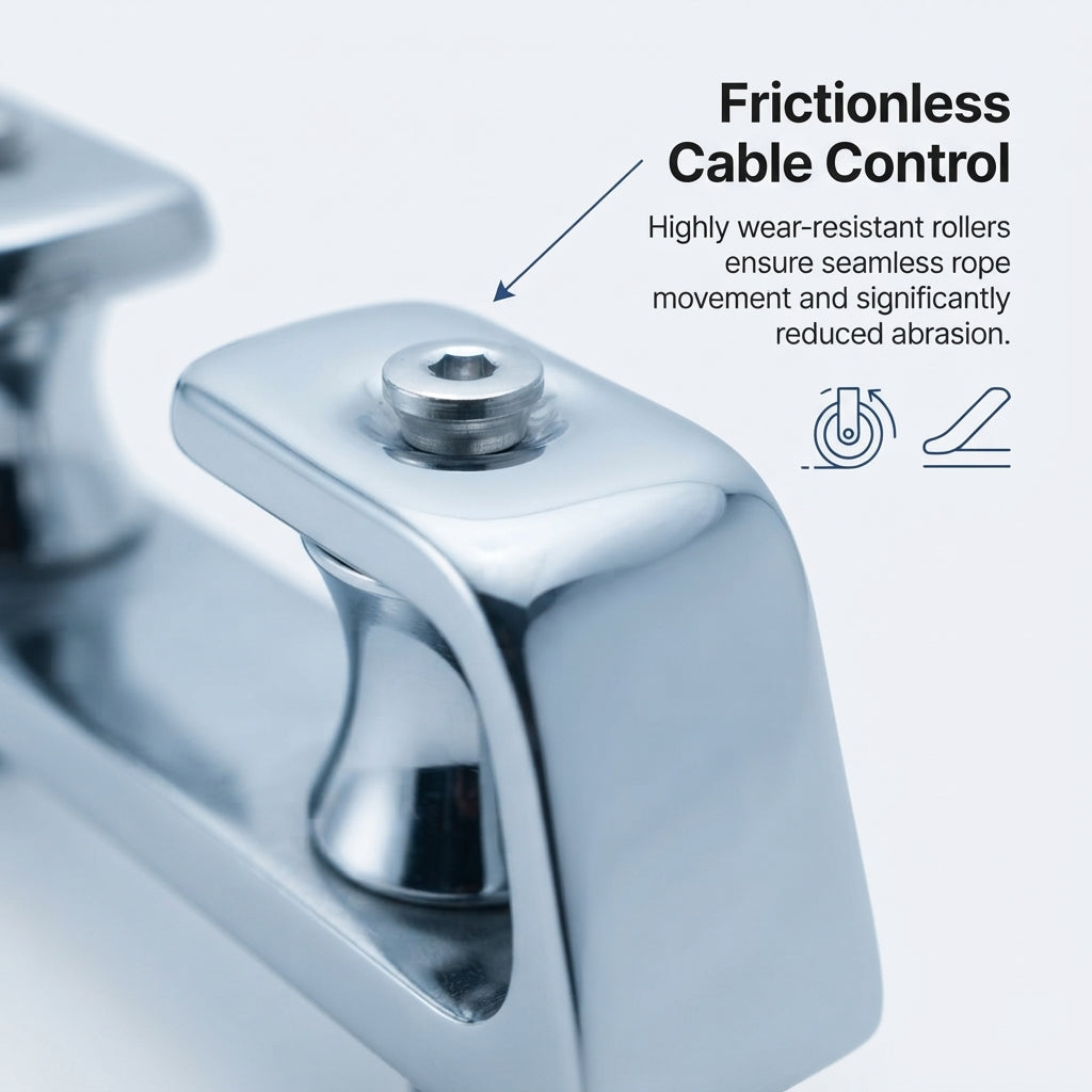 Airow Marine 316 Stainless Steel Dual-Roller Cable Guide - Universal Fit