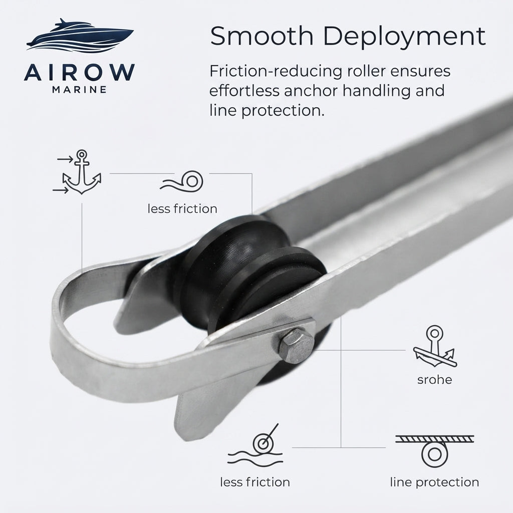 390mm Marine Anchor Roller – Precision Cast 316 Stainless Steel for Yachts – marine application view