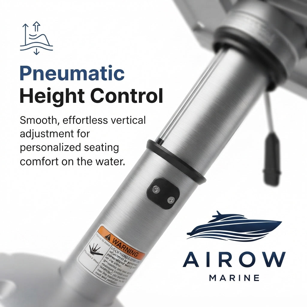 Airow Marine Pneumatic Adjustable Seat Base - Anodized Aluminum, 17-24"