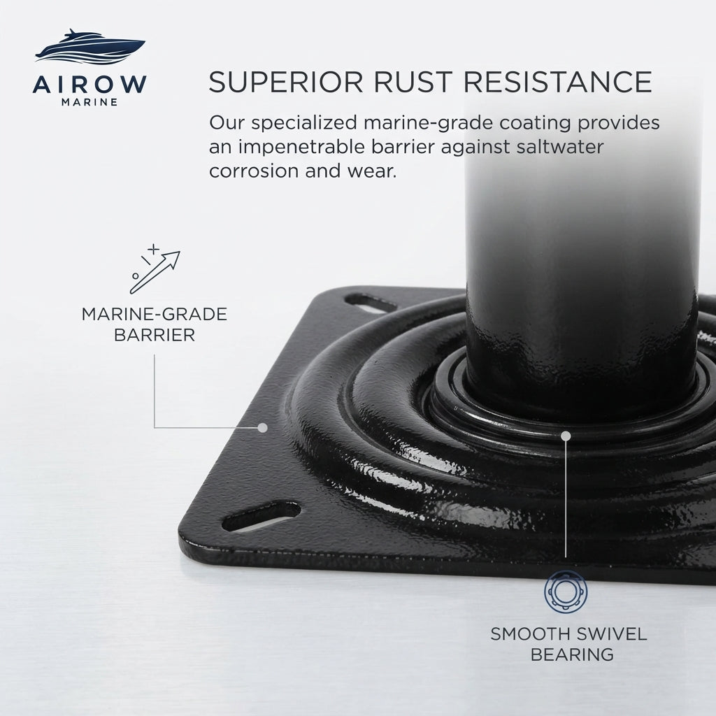 Adjustable Boat Seat Pedestal Base - Marine-Grade Powder-Coated Alloy