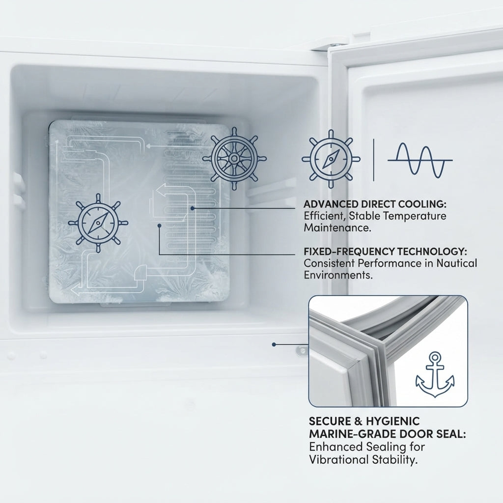 Airow Marine 160L Dual-Zone 220V Refrigerator - Fixed-Frequency Cooling