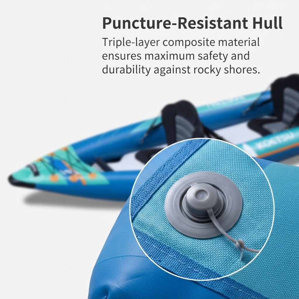 AirowMarine Inflatable Kayak – Dual-Seater, Puncture-Resistant PVC (3.6m) – marine application view
