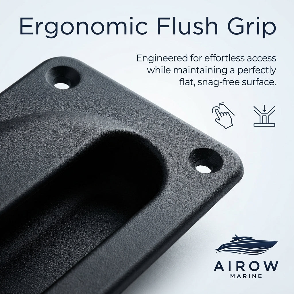 Marine Recessed Pull Handle – High-Impact ABS Flush Mount (9.2cm x 5.8cm) – marine application view
