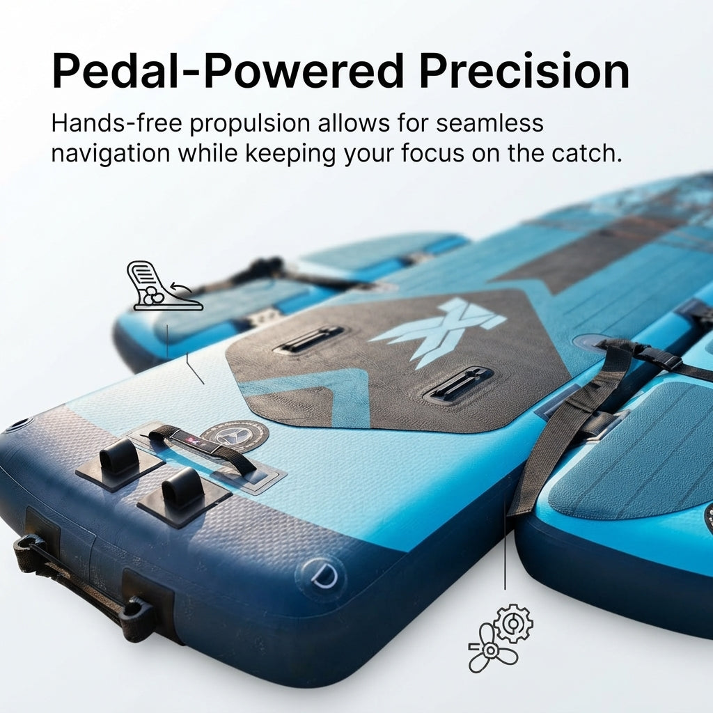 Airow Marine Inflatable Pedal-Drive Fishing SUP - High-Stability Paddleboard