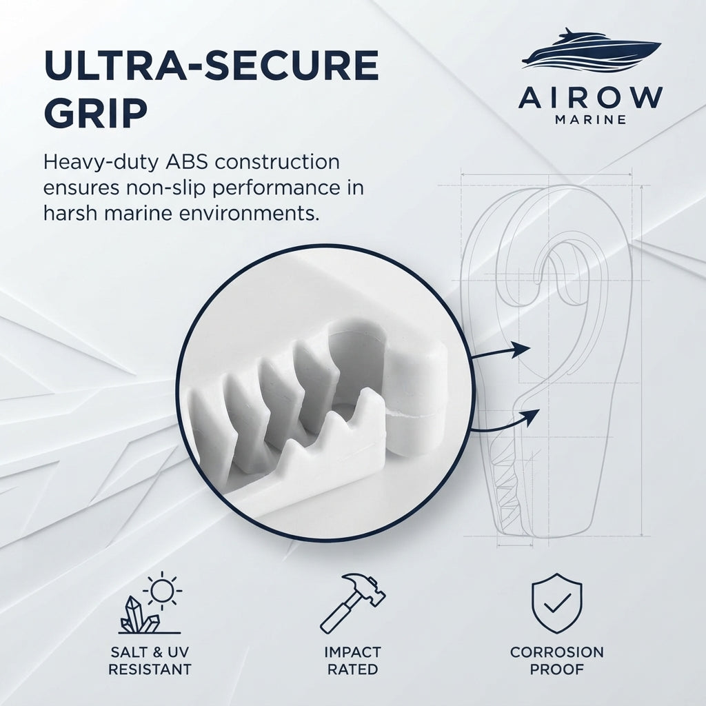 AIROW MARINE Quick-Adjust Fender Hooks - High-Strength ABS, Universal Fit