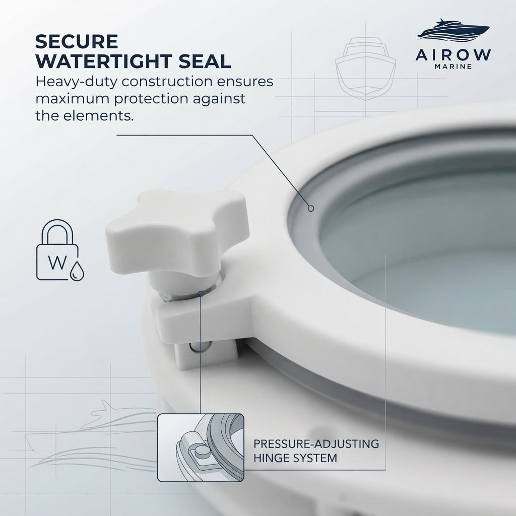 AirrowMarine Round Porthole – UV-Resistant Watertight Design for Boats & RVs (215MM) – marine application view