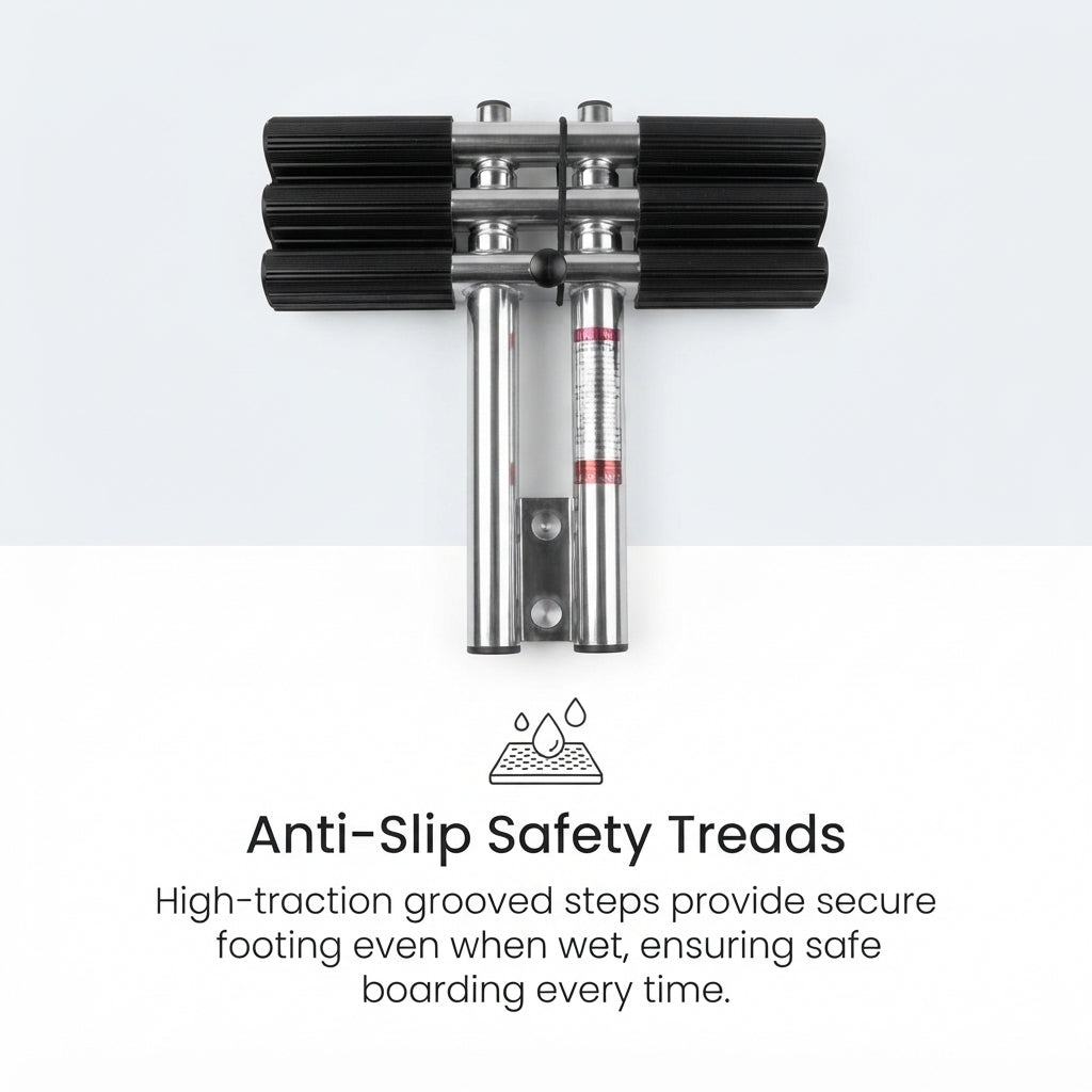 Airow Marine 4-Step 304 SS Telescopic Under-Platform Boat Ladder