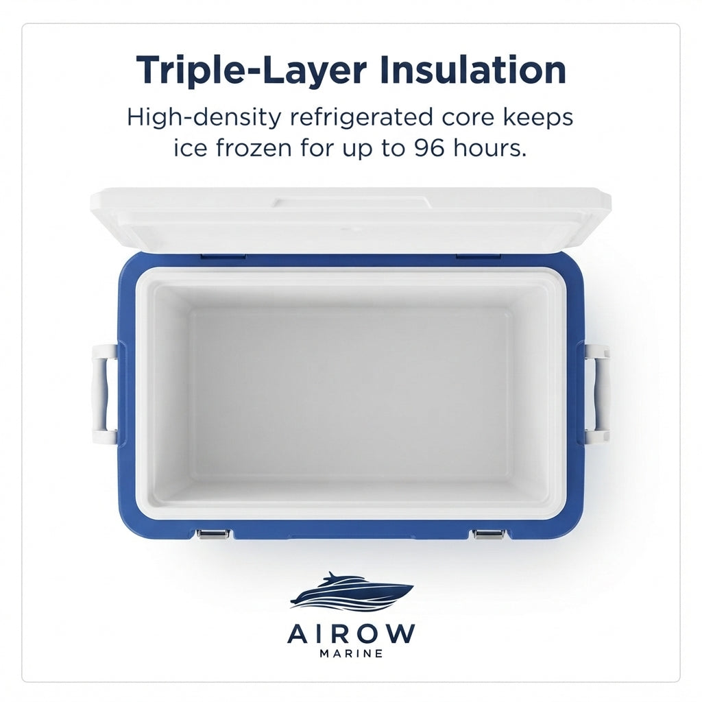 Airow Marine 65L Heavy-Duty Insulated Cooler - Commercial Saltwater Fishing & Outdoor