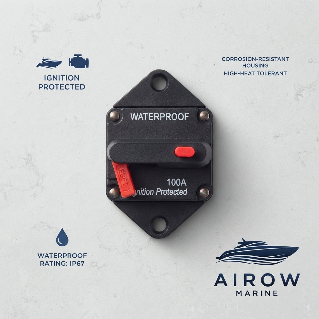 100A Marine Circuit Breaker - Waterproof Ignition Protected Reset Fuse