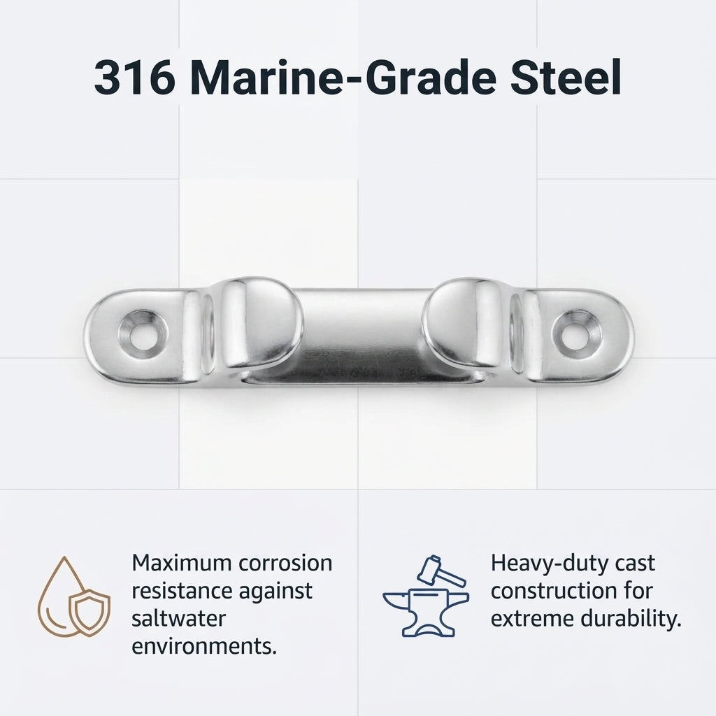 Marine Straight Cable Guide - 316 Stainless Steel, Mirror Polish (4-inch)