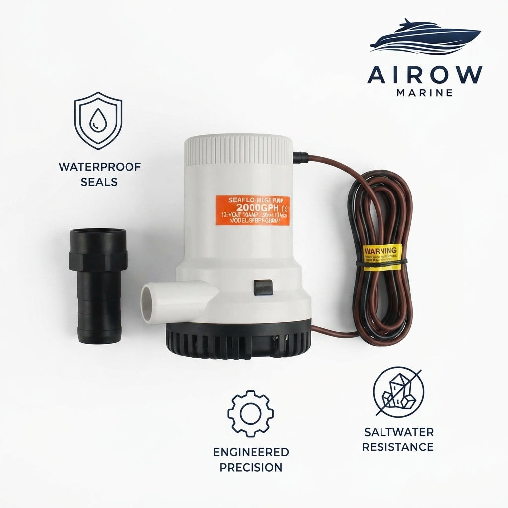 Seaflo 12V Marine Bilge Pump - 2000 GPH High Flow (29mm Outlet)