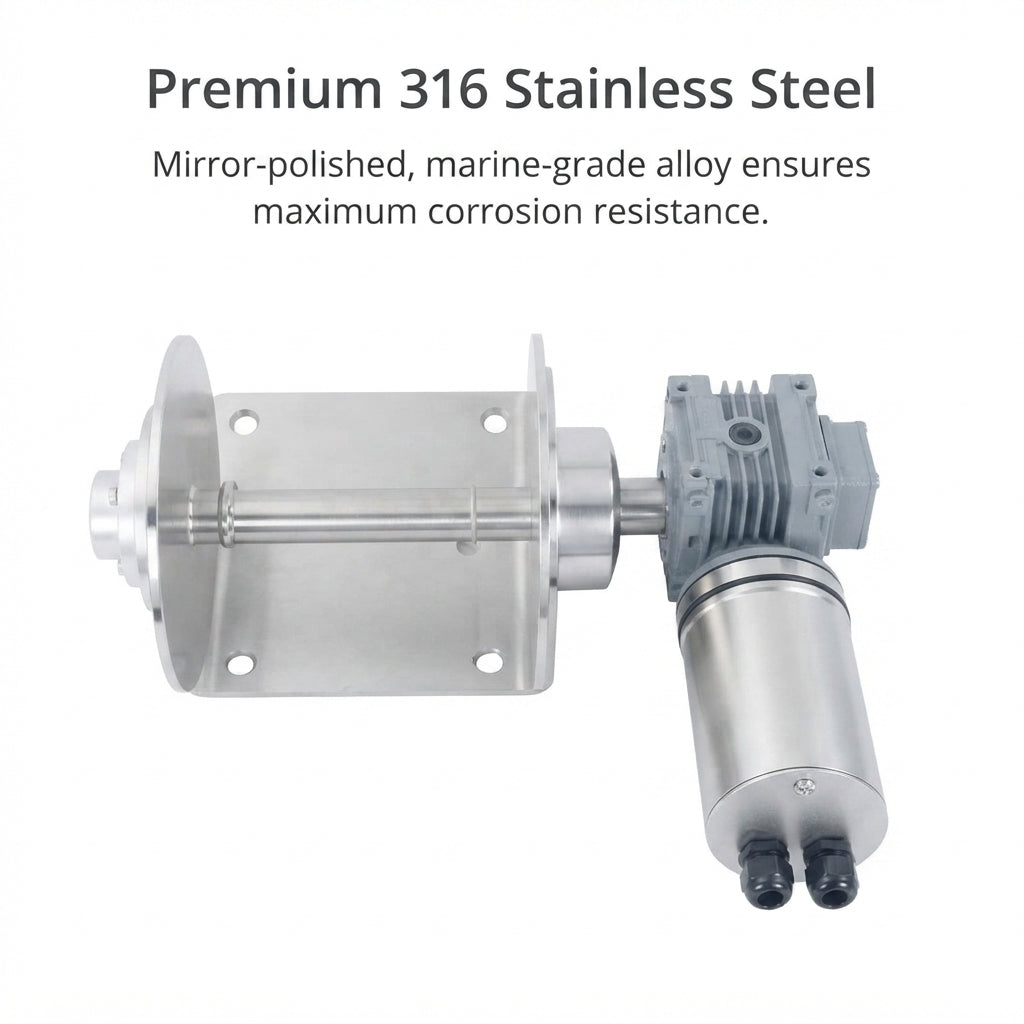 316L Stainless Steel Horizontal Boat Windlass - 12V IP68 (600W/1000W)