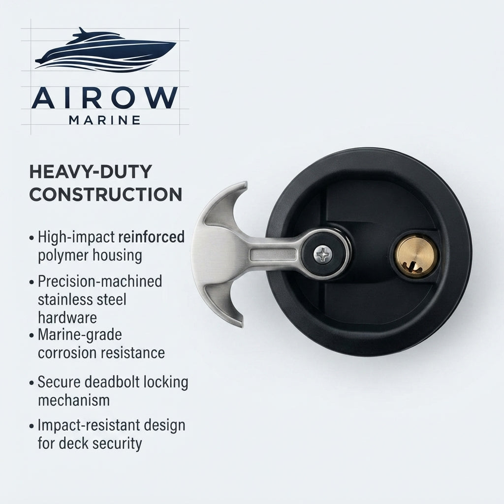 AirowMarine 316 Stainless Steel Flush Pull Latch - Universal Fit (80mm)