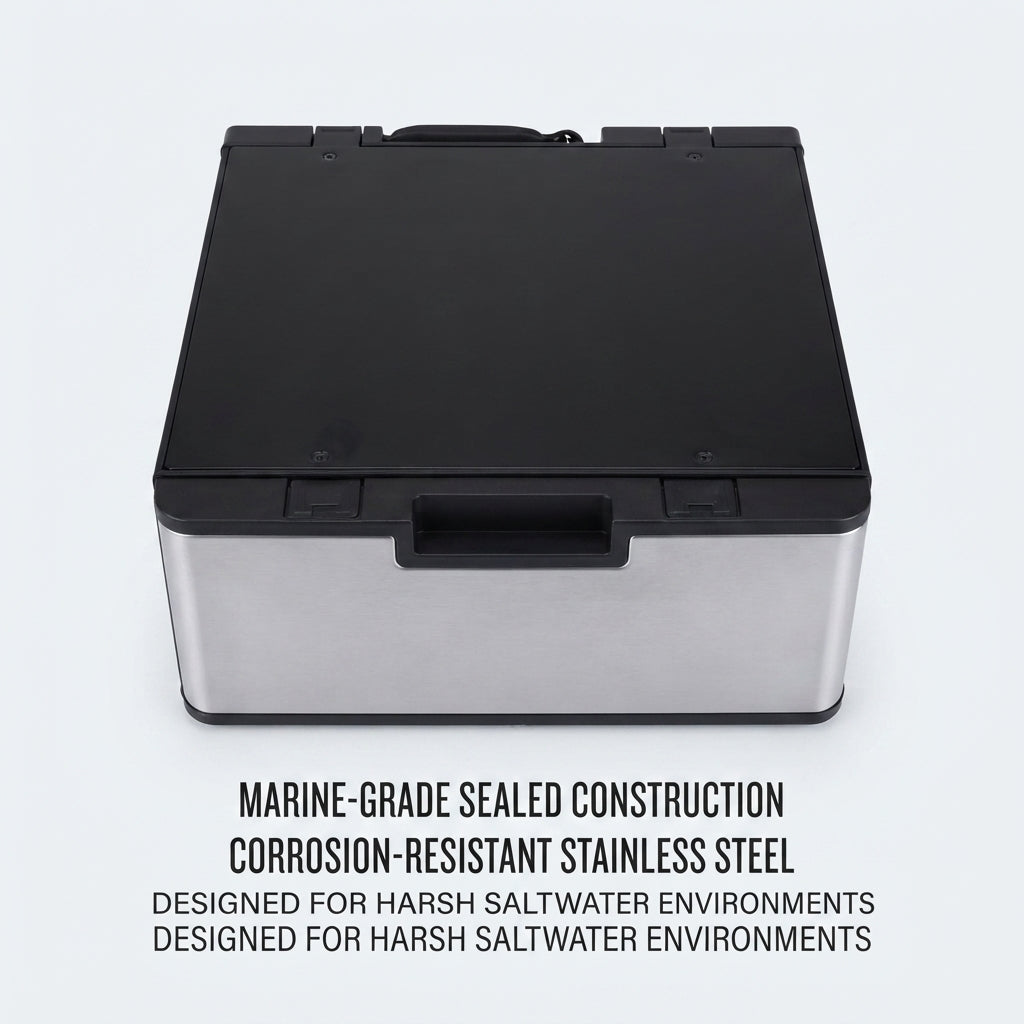 Airow Marine 23L 12/24V DC Compressor Drawer Fridge - Shock-Resistant Stainless