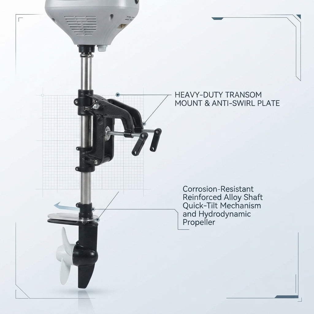 Brushless Electric Outboard Trolling Motor - 12V/24V/48V Multi-Voltage Marine Propeller