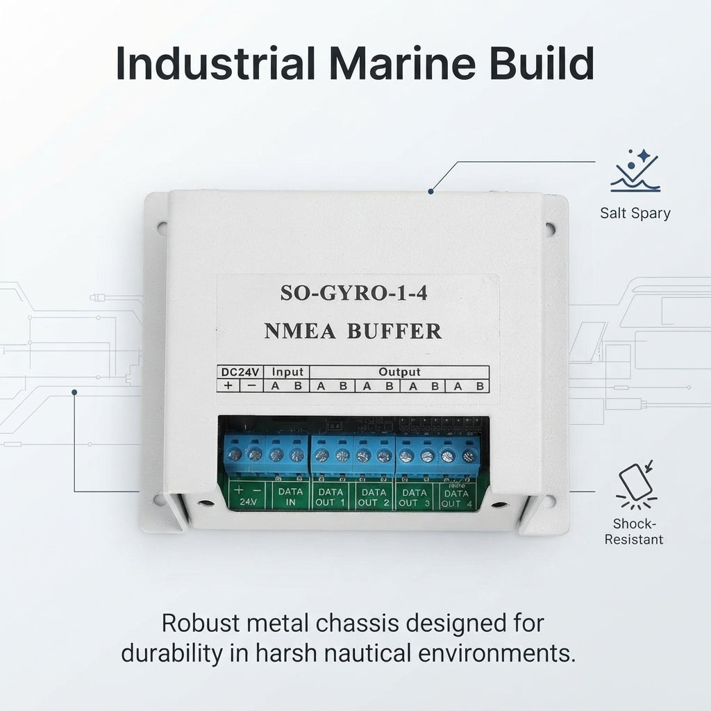 SO-GYRO-1-4 NMEA 0183 Buffer - 1 Input to 4 Isolated Outputs - 24V DC